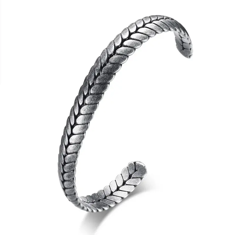 Bracelete Masculino em Aço Inoxidável Escamas - Image 4