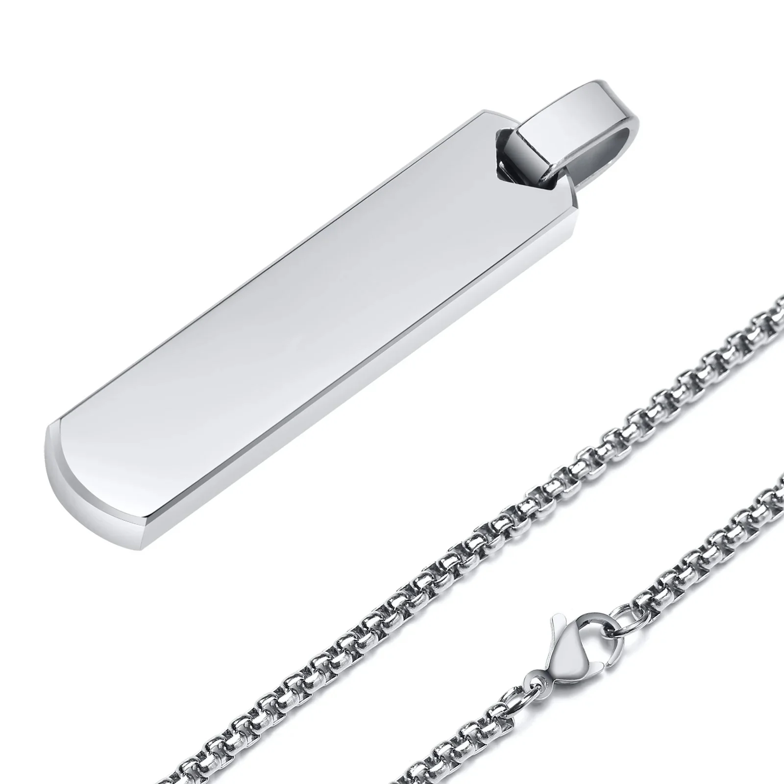 Colar Masculino com Pingente Com Inicial em Aço Inoxidável - Image 6