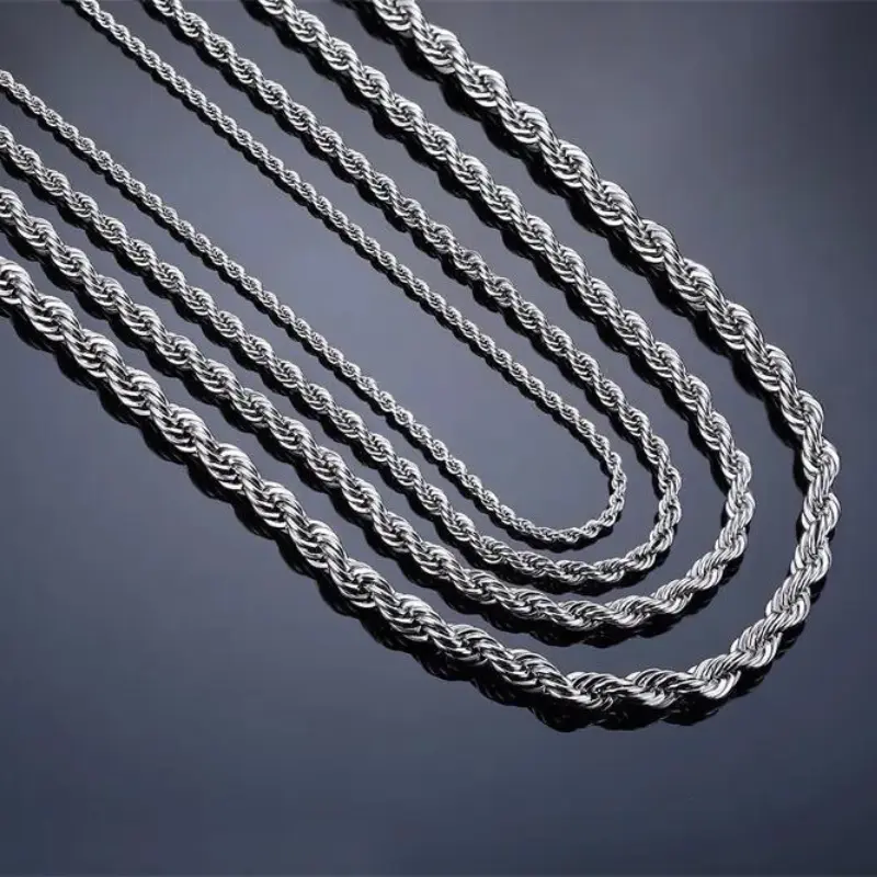Corrente Masculina Trançada 40cm em Aço Inoxidável - Image 3