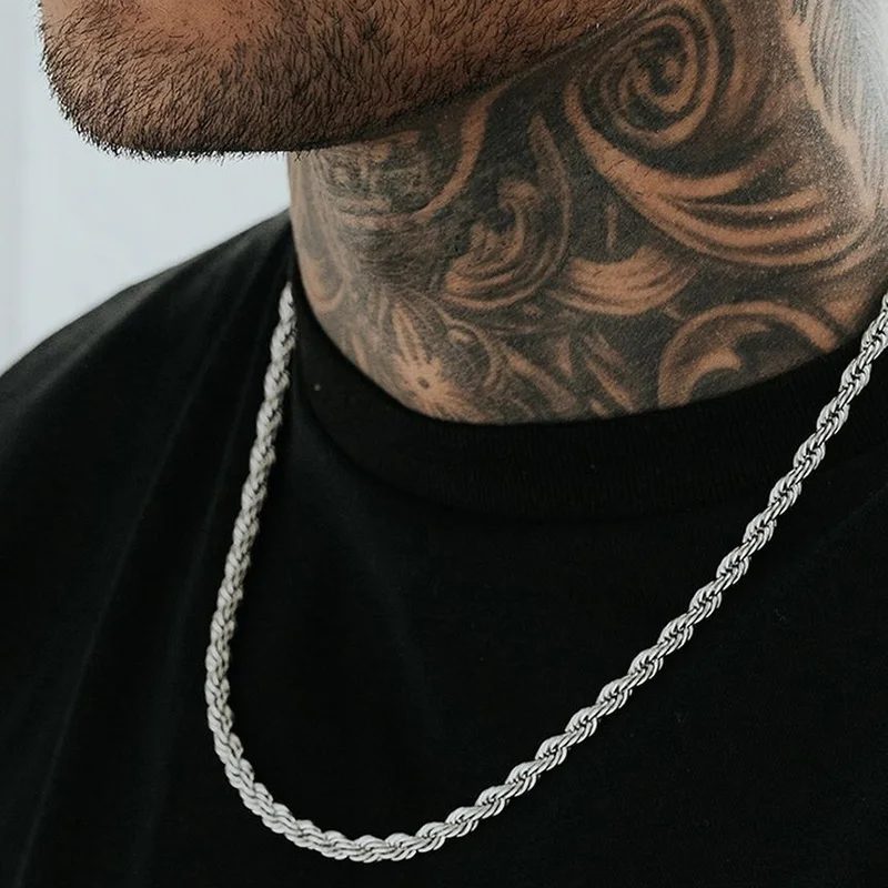 Corrente Masculina Trançada 40cm em Aço Inoxidável - Image 8