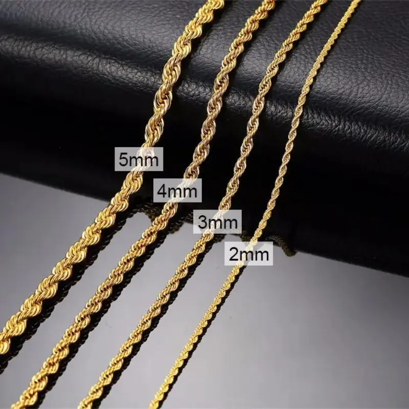Corrente Masculina Trançada 50cm em Aço Inoxidável - Image 3