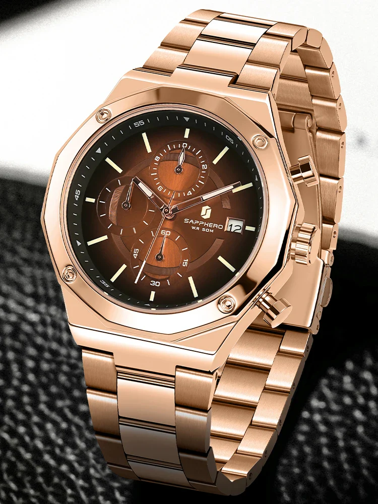 Relógio Masculino em Aço Inox Golden - Image 4