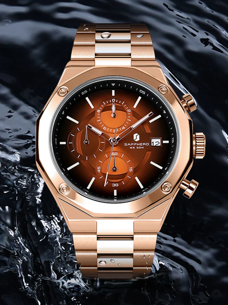 Relógio Masculino em Aço Inox Golden - Image 6